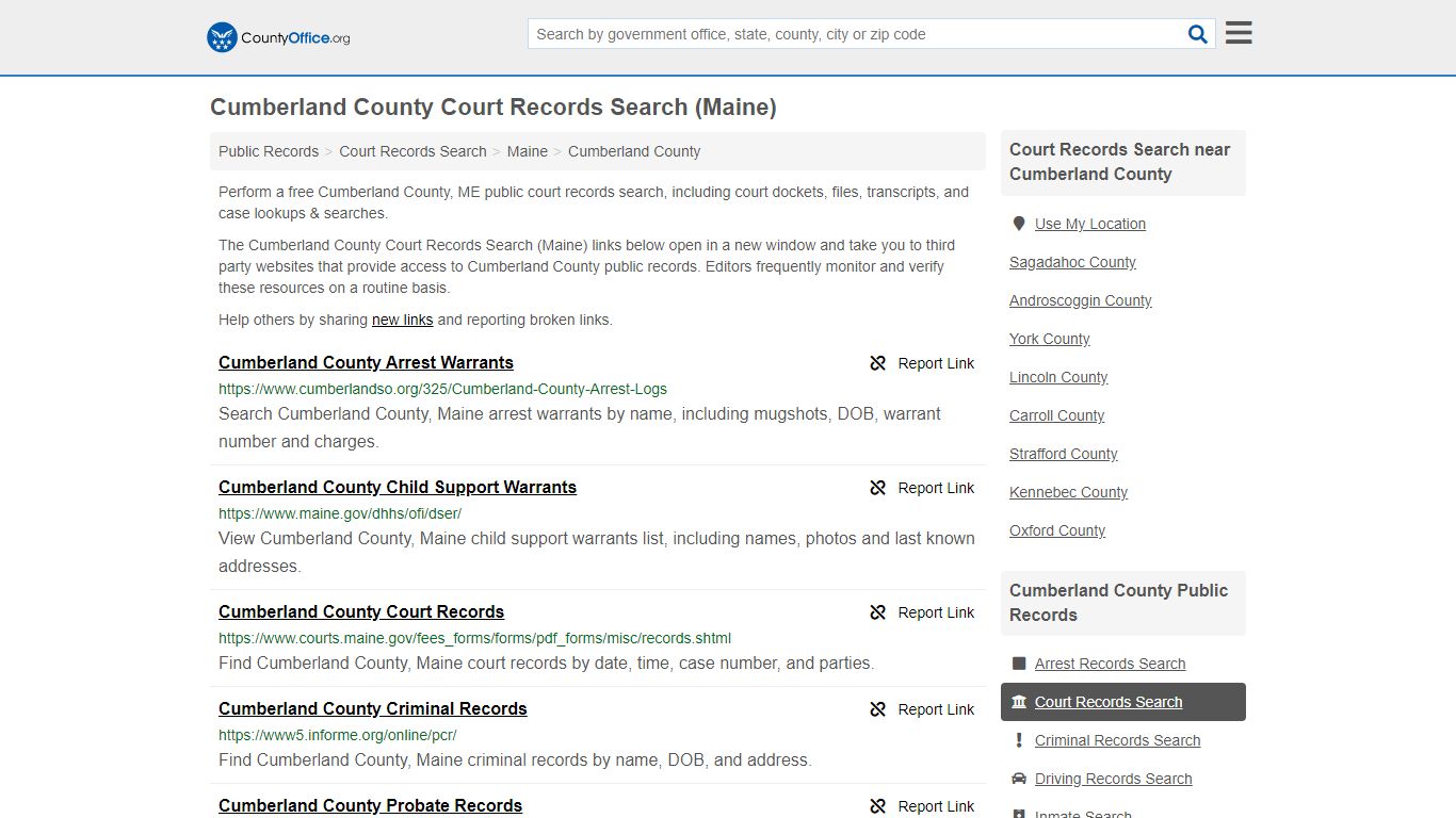 Cumberland County Court Records Search (Maine) - County Office